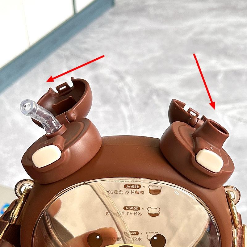 750 мл чайник с милым медведем, соломенная чашка для воды, летняя большая емкость, пластиковая соломенная чашка для питья, кавайная детская чашка для воды для школы