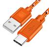 1М/2М Быстрый плетеный кабель Type-C USB для зарядки и передачи данных, многоцветный