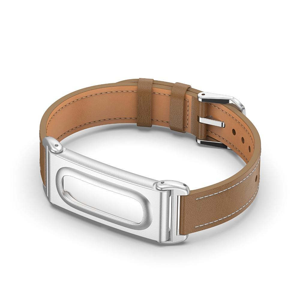 Leather Sport Band Metal Case Replacement Wristband for Google Fitbit Air for Men Women