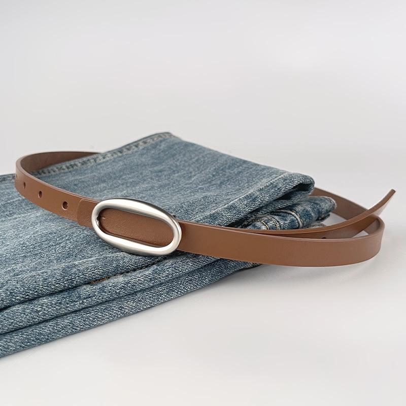 Женский ремень из натуральной кожи, коровья кожа, для повседневных брюк, платья, тонкий ремень, богиня