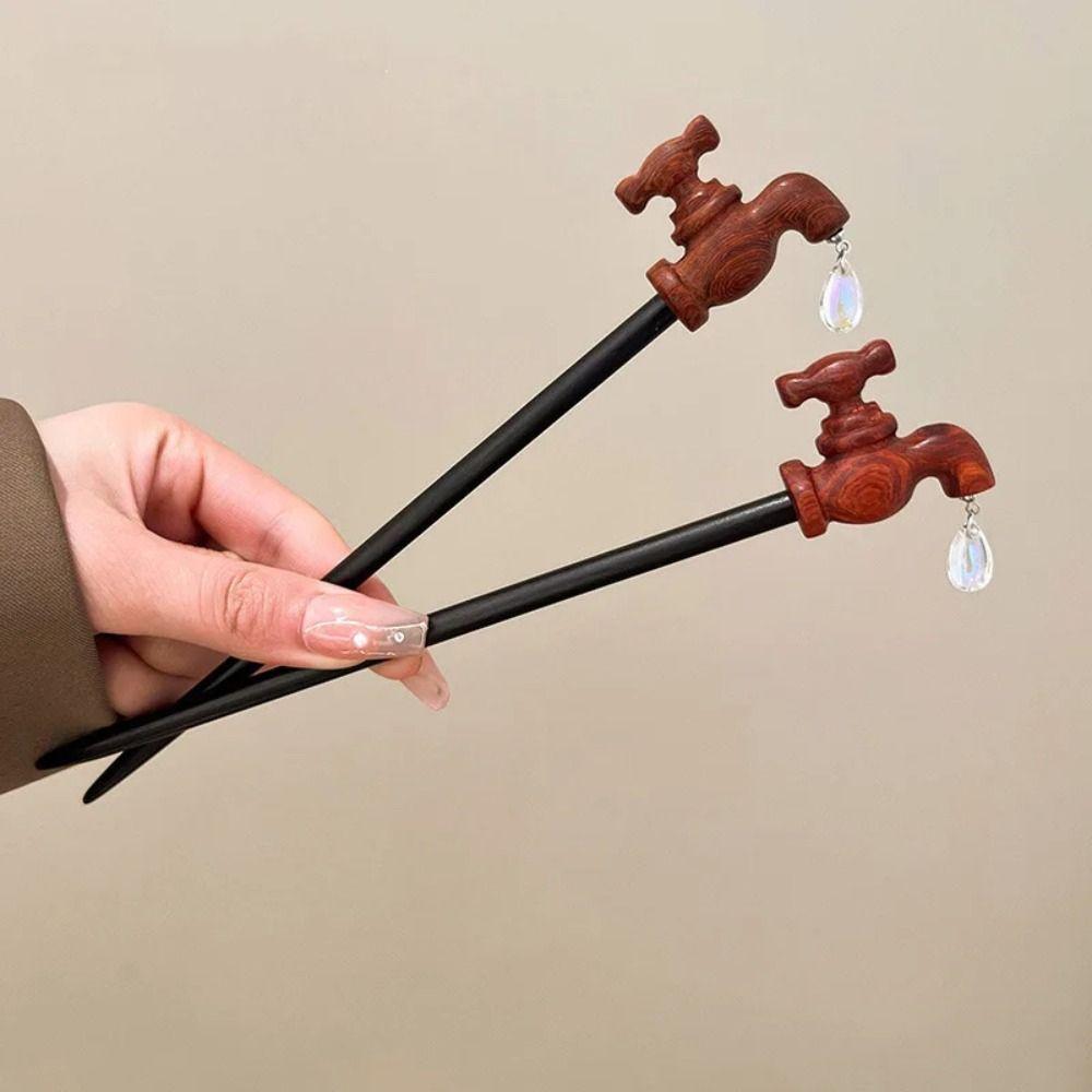 Water Drop Funny Hair Fork Step Shaking Creative Hairpin  Hanfu Headwear