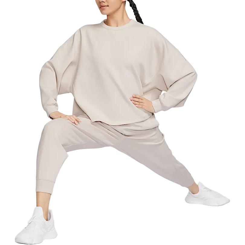 Nike 24.7 DF Crew Мягкий трикотажный свитер с круглым вырезом Женская толстовка Off-White HQ8194-104