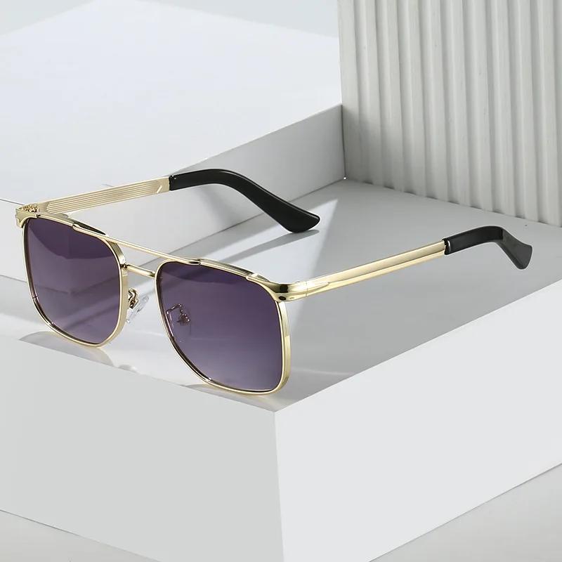 SHAUNA винтажные металлические двойные мосты мужские квадратные солнцезащитные очки градиентных оттенков UV400 модные женские солнцезащитные очки