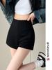 2024 Women's High Waist A-Line Black Shorts – Slim Fit Korean Style Summer Hot Pants