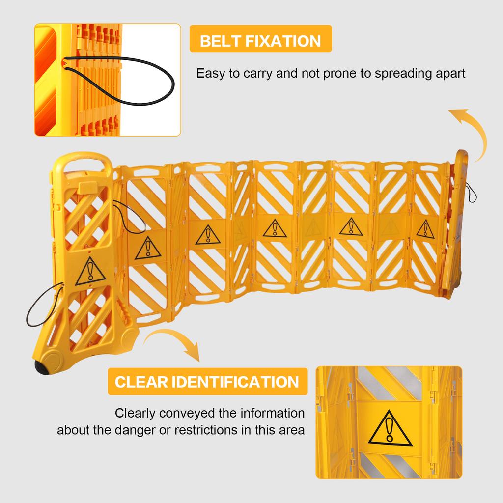 Expandable Barricade Gate with Wheels Commercial Safety Barriers Foldable Traffic Barricade Fence for Industrial Or Residential