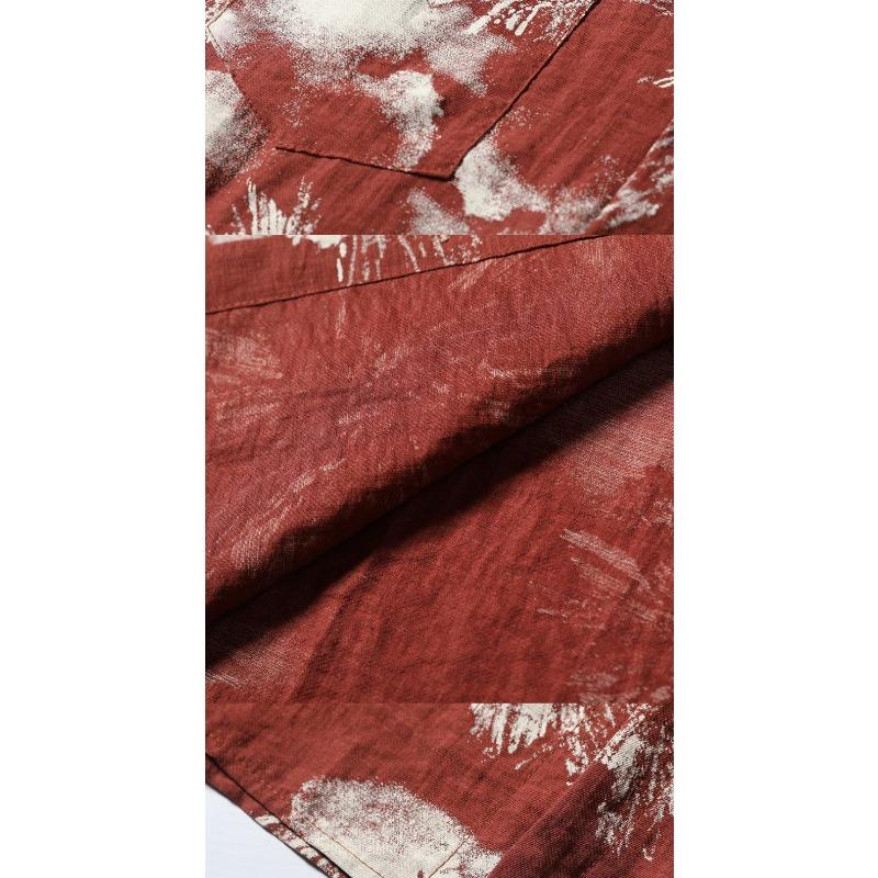 American Women's Short Sleeved Shirt Retro Design Thin Top Jacket Pocket Design Loose and Casual Ladies Clothing