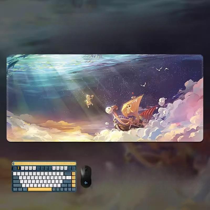 Коврик для мыши с рисунком высокой четкости ONE PIECE, очень большой, анимация, Луффи, для гейминга, настольный коврик, компьютерный коврик, офисный, водонепроницаемый, нескользящий, кожаный коврик для мыши