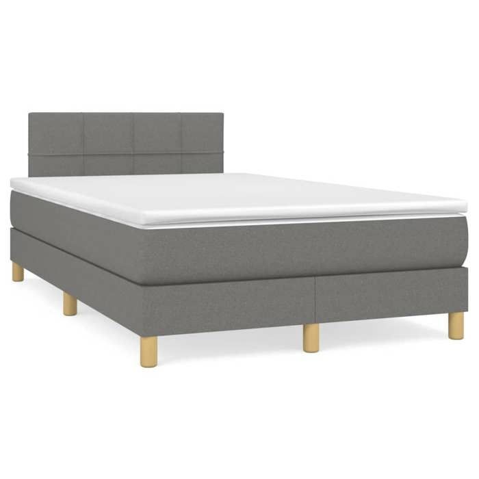 Maison Exclusive - Sommier à lattes de lit avec matelas Gris foncé 120x200cm Tissu
