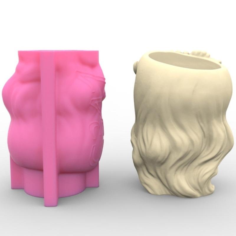 Conch Girl Flower Silicone Mold Concrete Candlestick Resin Mould Succulent Planter Molds Craft Home Decorations