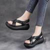 Fashion Sandals Women Summer Thick Soled Summer New Female Sandals Fish Mouth Open Toe Breathable Wedge Sandals Sandalias De Mujer