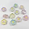 5Pcs Charm Candy Color Transparent Enamel Flower Beads for Kids Girls DIY Jewelry Accessories