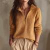 Women S Knit Half Zip Casual Solid Long Sleeve Sweater