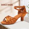 Туфли для латиноамериканских танцев на среднем каблуке для женщин и девочек, с мягкой подошвой, для сальсы, танго, бальных танцев, каблук 5 см