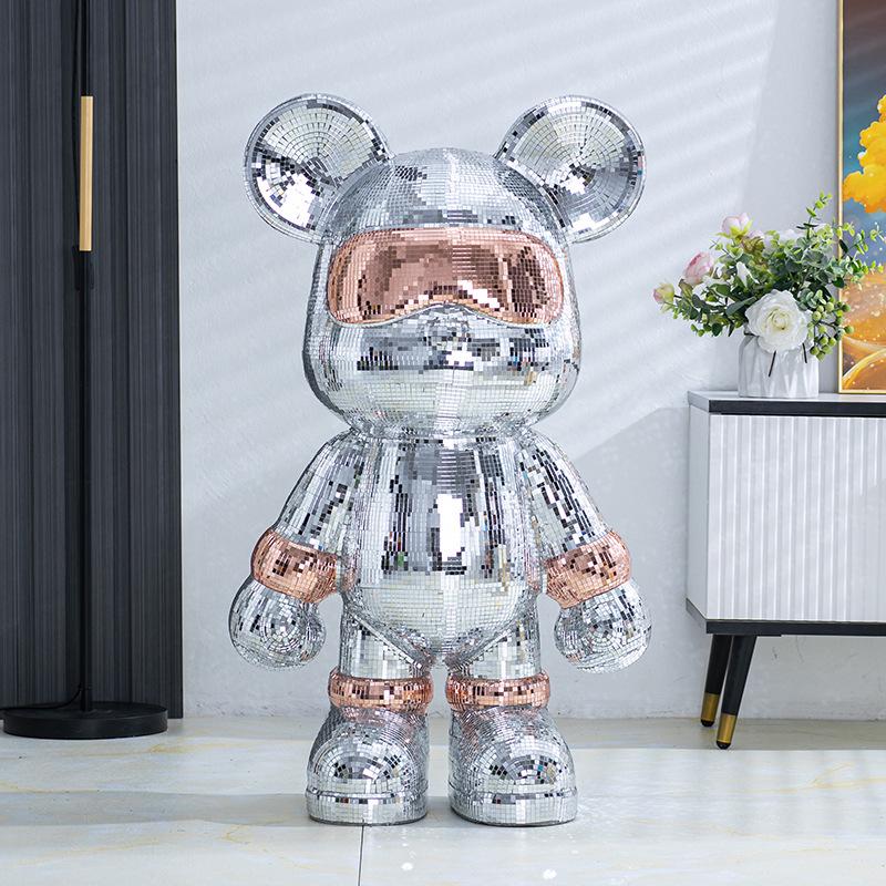 Креативная тумба под телевизор BE@RBRICK: Стильное напольное украшение в виде медведя с функцией копилки, простой декор для гостиной.