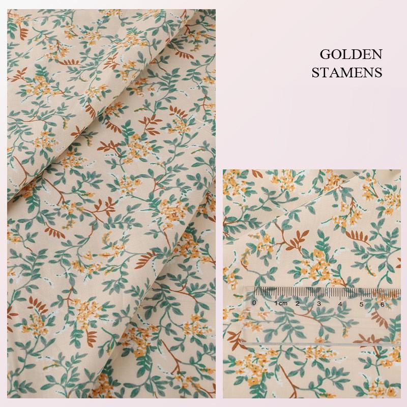 Ткань с цветочным принтом Высококачественная хлопковая ткань Дышащая Мягкая для одежды Шитья Платья Постельное белье Простыни Шторы Материал