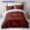 Arsenal F Custom Name Pattern Bedding Quilt Set Quilt Cover Pillowcase Home Birthday Gift(1 * duvet cover + 2 * pillowcase, without core)