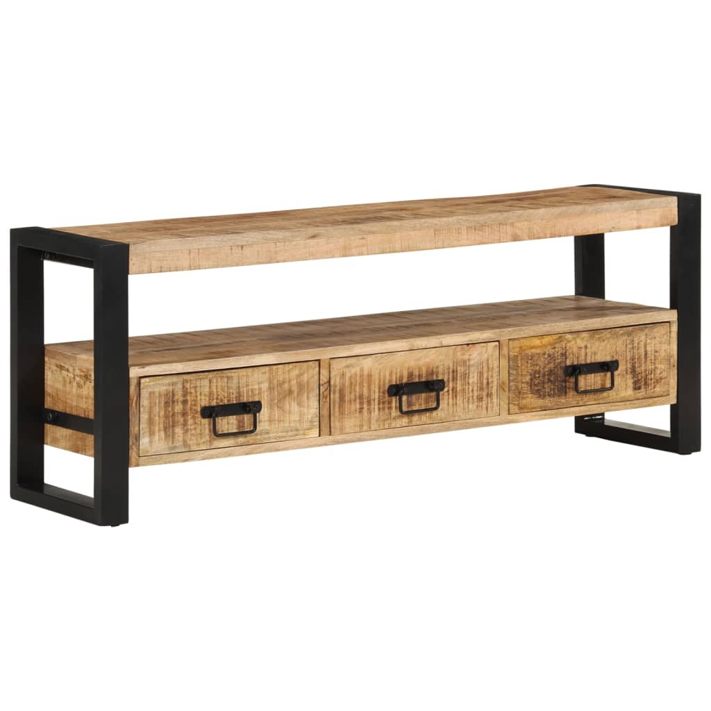 Тумба под телевизор 120x30x45 см из массива мангового дерева