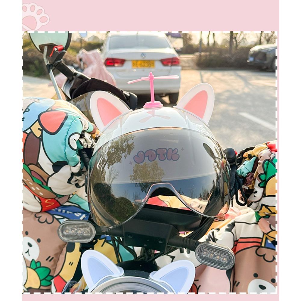 2PCS Motorcycle Headlight Helmet Decoration Cat Ear Motorcycle Helmet Cute Car Decoration Sticker Motorcycle