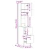 White Kitchen Cabinet 35 x 50 x 180 cm Particleboard
