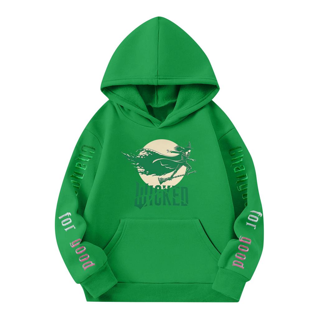 Детский пуловер с длинным рукавом, свободного кроя, с принтом букв, капюшоном на шнурке