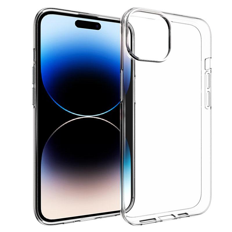 For iPhone 15 Plus Anti-Scratch Cell Phone Case Glossy Waterproof TPU Smartphone Cover Shell