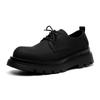 2025 Men's Japan Karajuku Korean Style Streetwear Thick Platform Casual Black Leather Shoes Lace Up Dress Leather Shoes