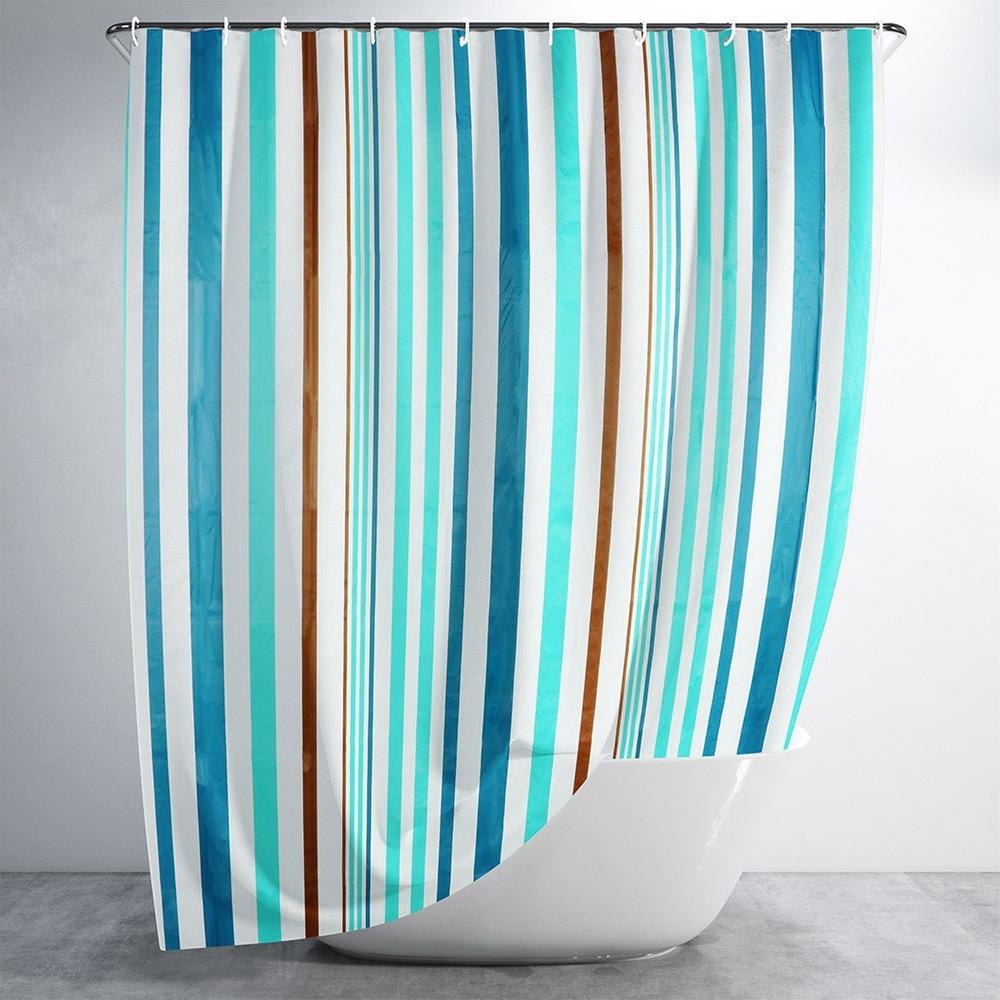 Shower curtain with hooks, waterproof, 180x180 cm
