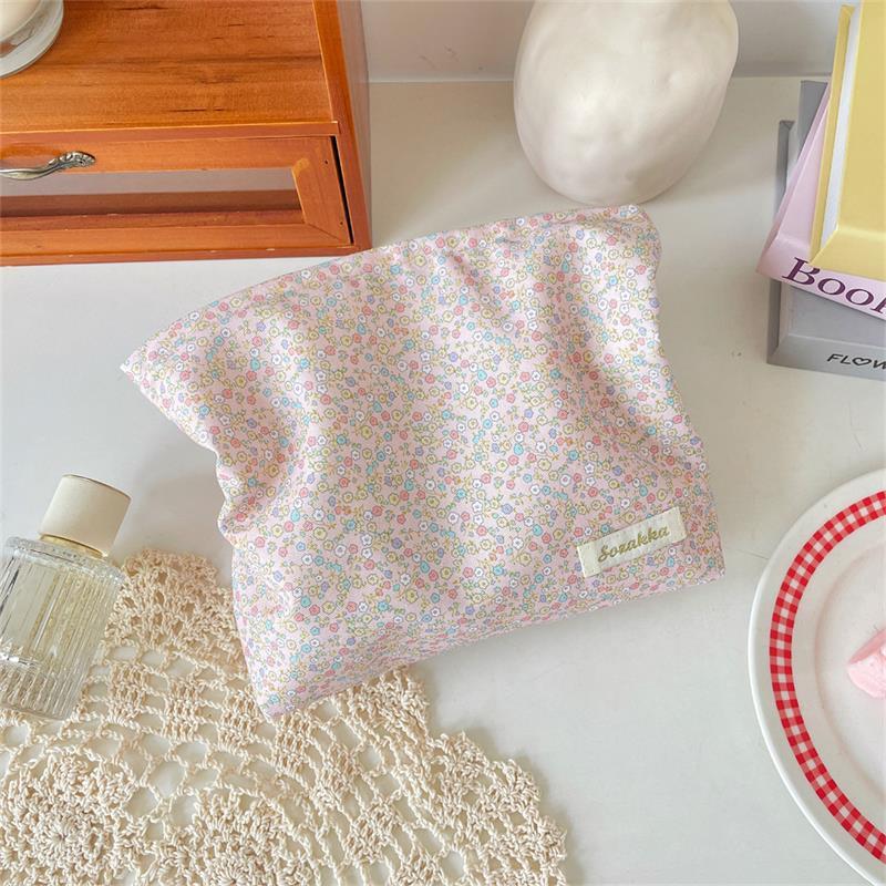 Милая Сладкая Цветочная Косметичка Большой Вместимости Портативная Дорожная Сумка для Хранения Макияжа Органайзер Женский Клатч Девичьи Косметички