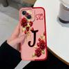 Для Apple iPhone 13 12 11 Pro Max 13 12 Mini 6 7 8 Plus Чехол для телефона Простой узор с начальными буквами Жидкий мягкий силикон Черный корпус Для корпуса Apple