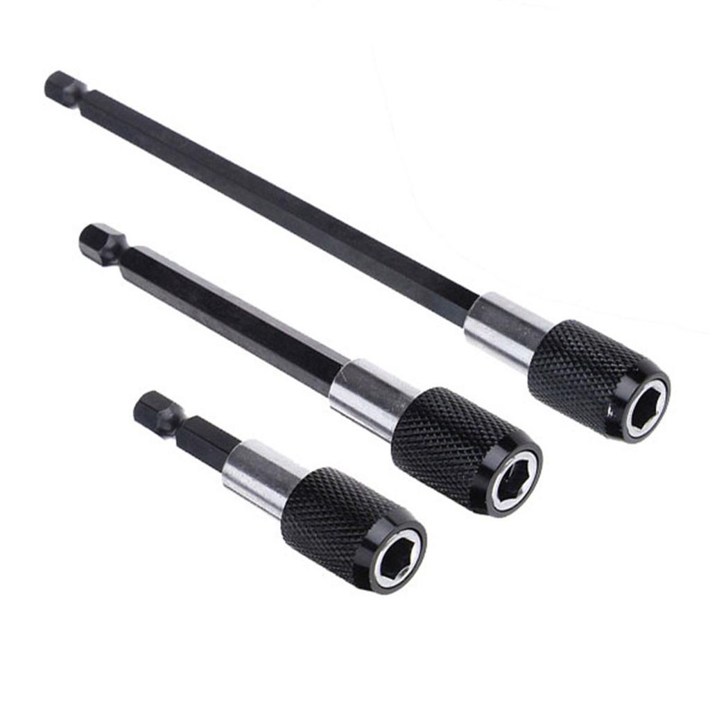 3Pcs Screwdriver Extension Bits Quick Release 1/4 Hex Shank Holder Drill Bit Magnetic