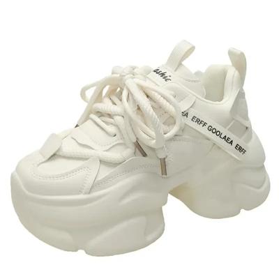 Модные женские нескользящие кроссовки для ходьбы на толстой подошве 7,5 см, новые осенние женские кроссовки для спорта на открытом воздухе на высокой платформе, кроссовки для папы