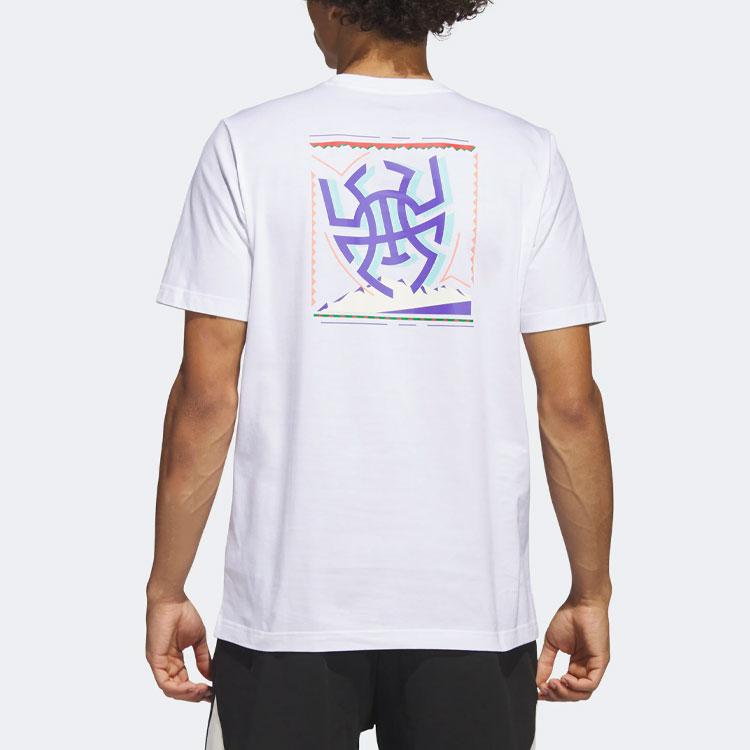 Adidas ДОН. Превосходная футболка с буквенным логотипом, круглым вырезом и короткими рукавами, мужские топы, белая IB9403