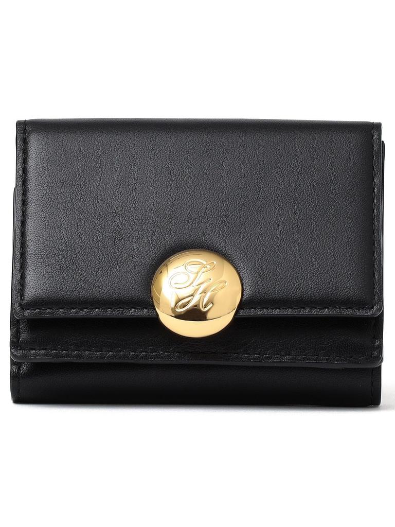 SHIPS for Mitsuori Italian Leather Wallet with Gold Black1 Women's Parts, 310100045,