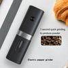 Электрическая мельница для специй, прозрачный светодиодный регулируемый ручной многофункциональный автоматический инструмент для измельчения приправ, соли, перца, кухонные гаджеты