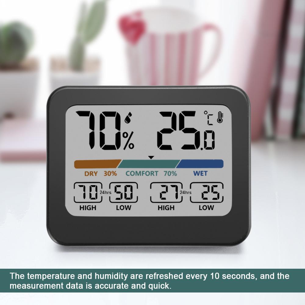 Бытовой цифровой дисплей с большим экраном, измеритель температуры и влажности, многофункциональный цветной домашний прибор