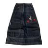 Y2K Hip Hop Embroidered Denim Pants Loose Straight Cut Skate Style Jeans Teen Boys