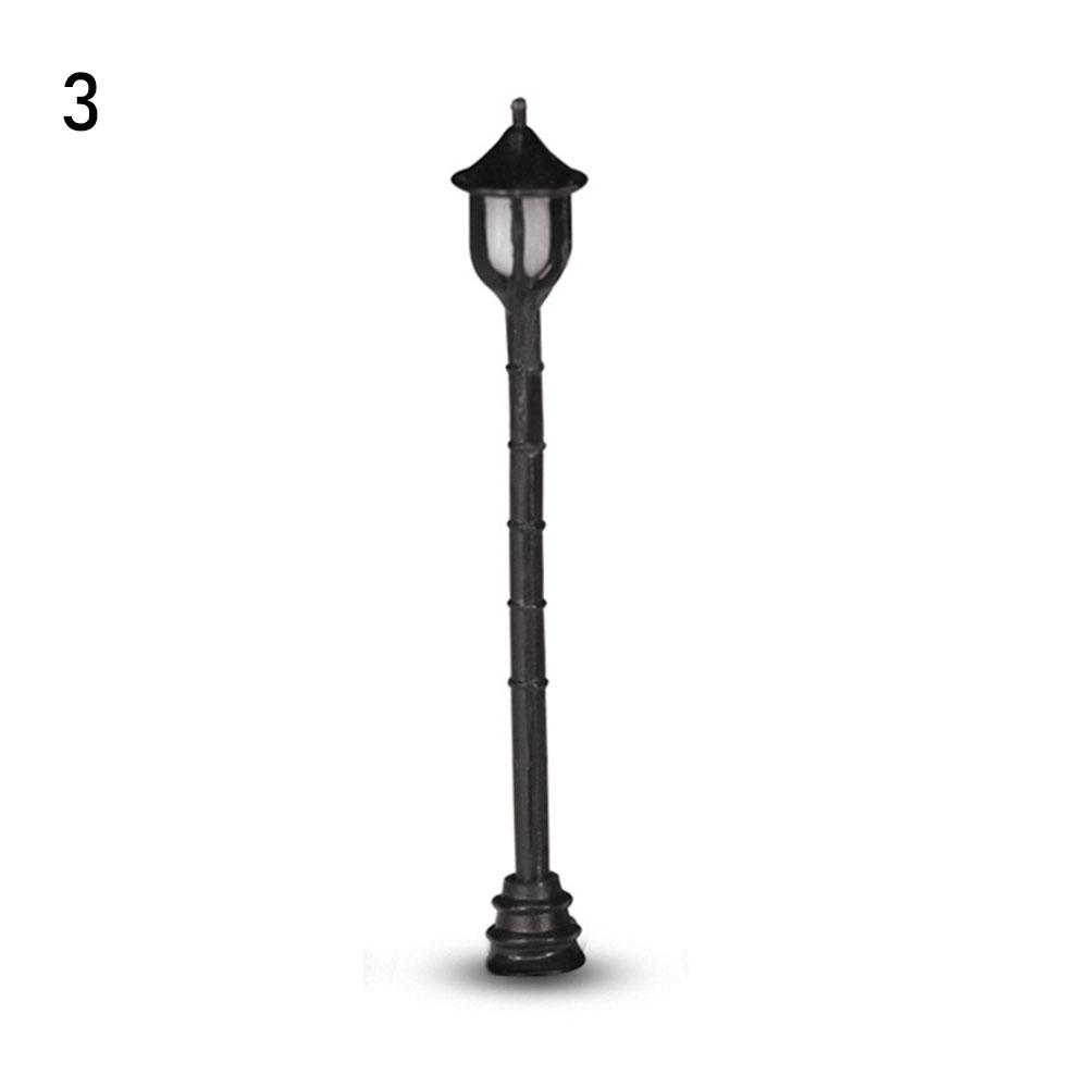 Белые миниатюры Декор Модель Уличные фонари Пейзаж Светодиодная лампа Макет Фонарный столб Освещение детской площадки