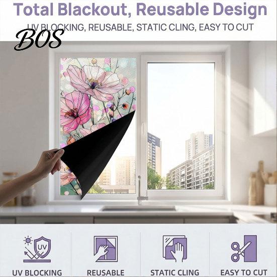 Non-adhesive Window Cling Static Glass Sticker, Colored Flower Texture Film, UV Glue-free Decal Light Blocking Waterproof Dustproof for Home