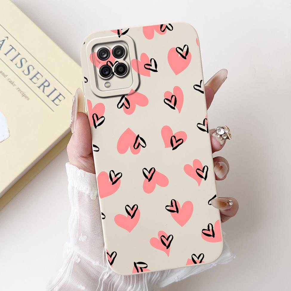 Чехол Funda для Samsung A12 Case A125F Силиконовый Милый Kawaii Роскошный Модный Цветочный Чехол для Телефона Samsung Galaxy A12 Ударопрочный