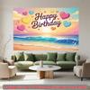 2D Pastel Beach Birthday Photography Backdrop Kids' Party Decoration Clo