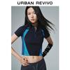 UR Women's 2025 Spring Color Block Zipper Knit Top