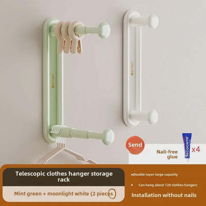 Выдвижная настенная вешалка для одежды — многофункциональное решение для хранения вещей дома и на балконе без проколов.