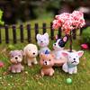 Home Decor Cute Mini Resin Puppy Statue Figurines Cake Decoration Animal Miniature Dog Ornament
