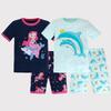 Girls' Pure Cotton Cartoon Pajamas - Spring/Summer 2025, Short Sleeve, European & American Style Baby Homewear.