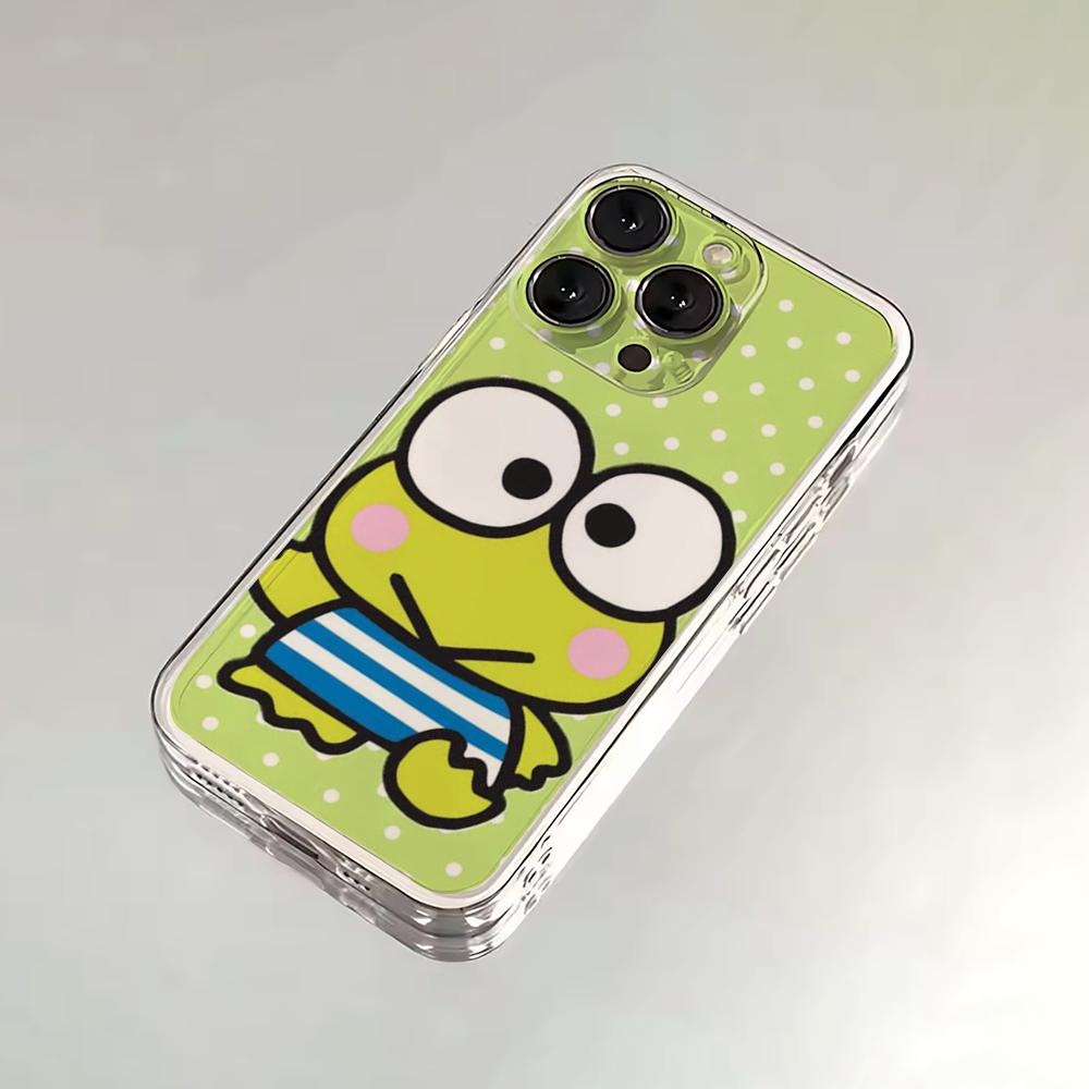 K-Kero K-Keroppi Phone Case For iPhone 16,15,14,13,12,11 Plus,Pro,Max,XR,XS,X,7,8 SE,Mini Transparent Silicone Soft