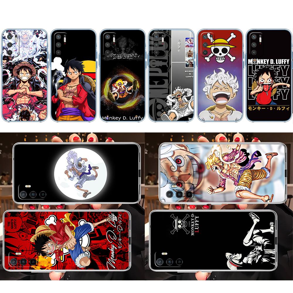 FM30 Луффи One Piece Прозрачный чехол-бампер для телефона Samsung Galaxy A04 A04S A14 A23 A34 A54 M23 M33 M52 M53