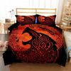 Комплект постельного белья с 3D-принтом «Викинг Волк Татуировка Дракон Руна» Пододеяльники Наволочки Цельный стеганый плед Комплекты постельного белья Постельное белье K351