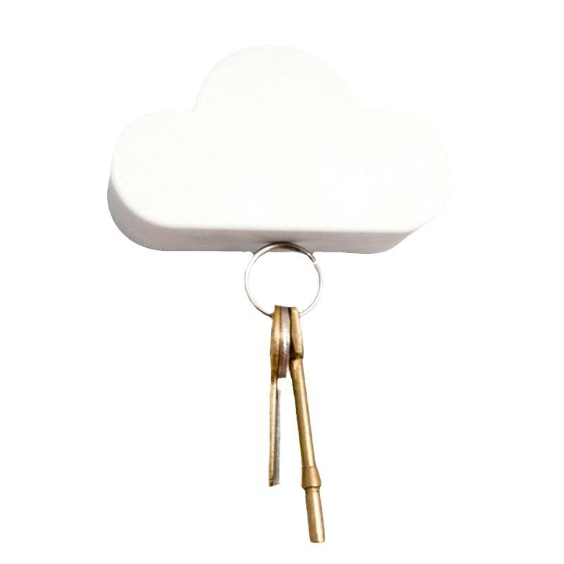 Магнитный настенный держатель для ключей Blue White Cloud, мощные магниты удерживают брелки, крючки-органайзер для ключей с клеем для входной двери (2 шт.)