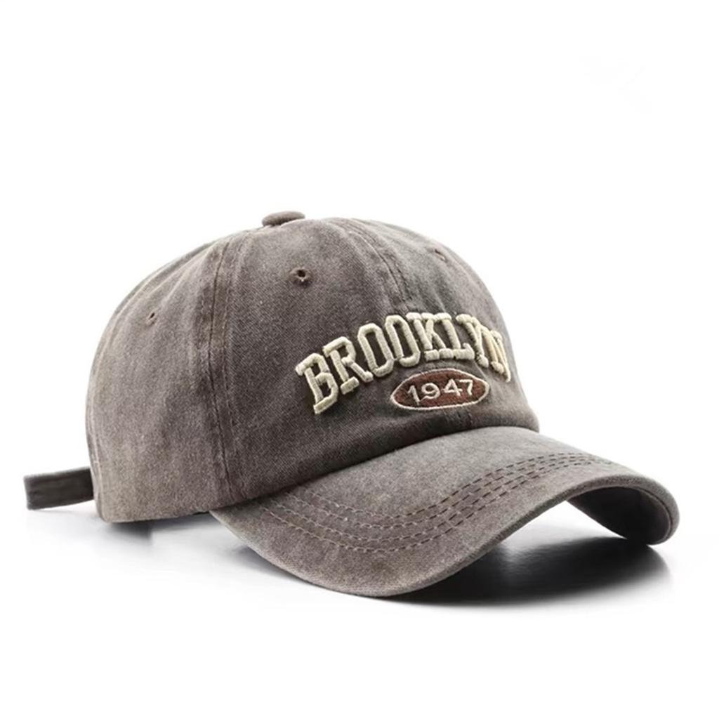 1Piece Unisex Brooklyn Embroidered Stitching Wash Baseball Cap Outdoor Adjustable Sunscreen Leisure Hat Spring Autumn Travel Vacation