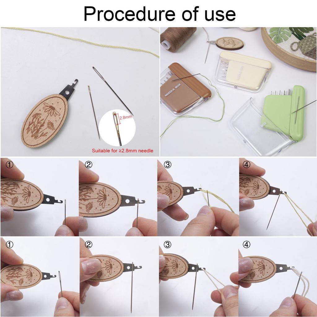 Набор из 10 швейных игл для ручного шитья с магнитной коробкой, металлическая вышивальная игла с нитевдевателем для шитья, квилтинга и вышивания